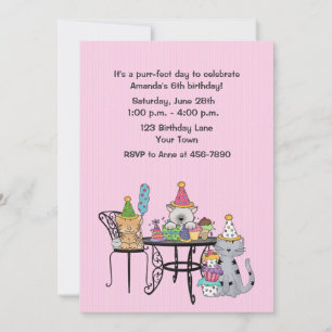 Invitación Cumpleaños celebrando gatos