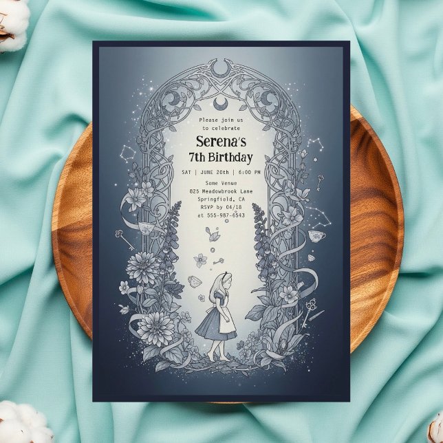 Invitación Cumpleaños Celestial de Alicia en el País de las M (Subido por el creador)
