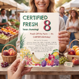 Invitación Cumpleaños certificado fresco 8 años seguidos en l