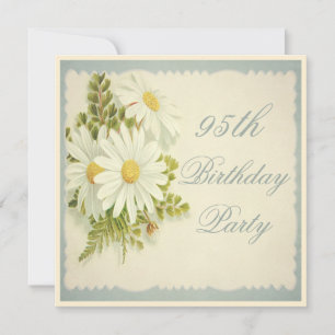 Invitación Cumpleaños Chic Vintage Daisies 95
