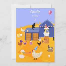 Invitación cumpleaños Chick Charlie Chicken