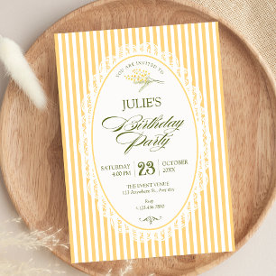 Invitación Cumpleaños choquette vintage amarillo