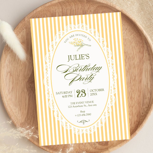 Invitación Cumpleaños choquette vintage amarillo (Subido por el creador)