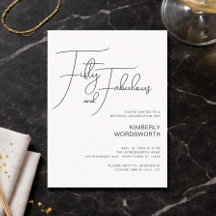 Cumpleaños cincuenta y fabuloso guión moderno 50