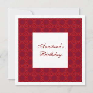 Invitación Cumpleaños Círculos Rojos Abstractos