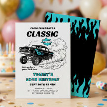 Cumpleaños Clásico Coche de Carreras Hot Rod Vinta