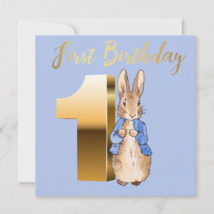 Invitación Cumpleaños clásico conejo primero
