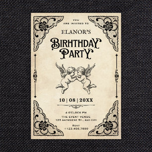 Invitación Cumpleaños clásico vintage