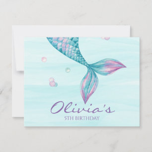 Invitación Cumpleaños cola de sirena