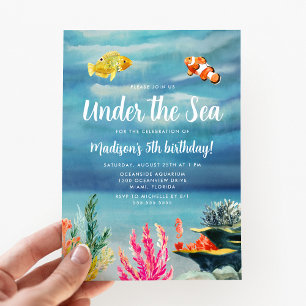 Invitación Cumpleaños Colorido Bajo el Mar