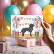 Cumpleaños Colorido de Labrador Retriever Negro