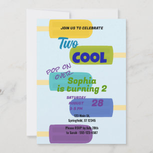 Invitación Cumpleaños Colorido de Popsicle de Verano