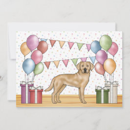 Invitación Cumpleaños Colorido de un Labrador Retriever Amari