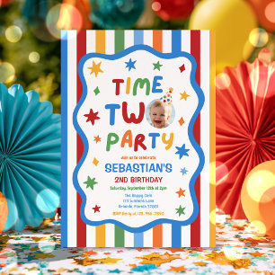Invitación Cumpleaños Colorido Niño Fiesta Cumpleaños 2