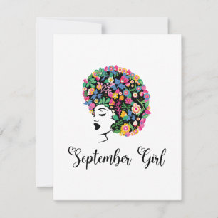 Invitación Cumpleaños colorido y Chica de septiembre