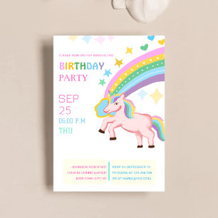Invitación cumpleaños colorido y extremadamente adorable de u