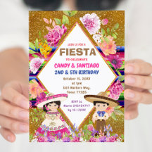 Cumpleaños Combinado De Fiesta Floral Mexicana