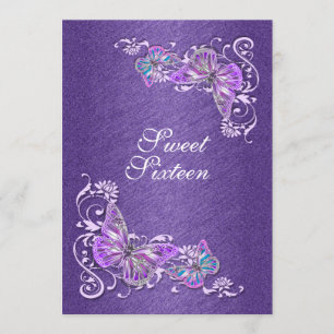 Invitación Cumpleaños compromiso boda azul morado