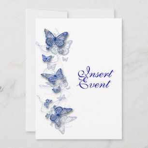 Invitación Cumpleaños compromiso boda blanco azul