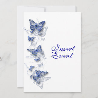 Invitación Cumpleaños compromiso boda blanco azul