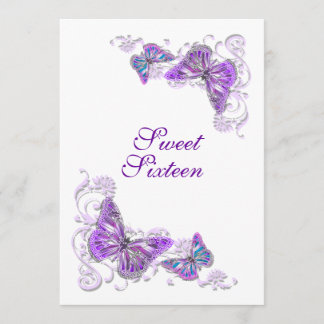 Invitación Cumpleaños compromiso boda blanco morado