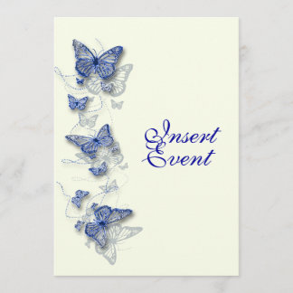 Invitación Cumpleaños compromiso boda crema azul