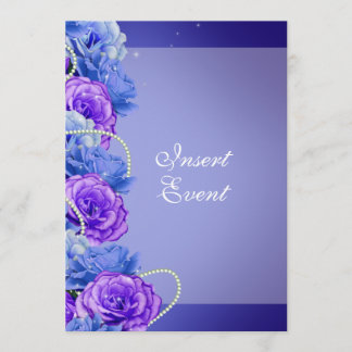 Invitación Cumpleaños compromiso boda morado azul