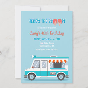 Invitación Cumpleaños con Camión de Helados