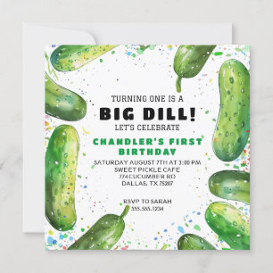 Invitación Cumpleaños con chiste de pepino en vinagre