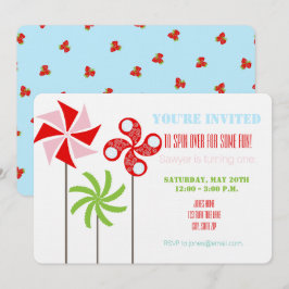 Invitación Cumpleaños con el tema del pingüino de fresa - esp