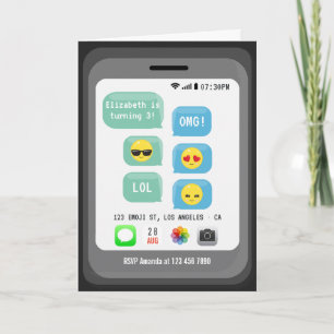 Invitación Cumpleaños con Emojis