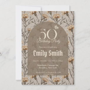 Invitación Cumpleaños con encanto de clavel minimalista