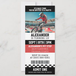 Invitación Cumpleaños con Entrada de Bicicleta BMX