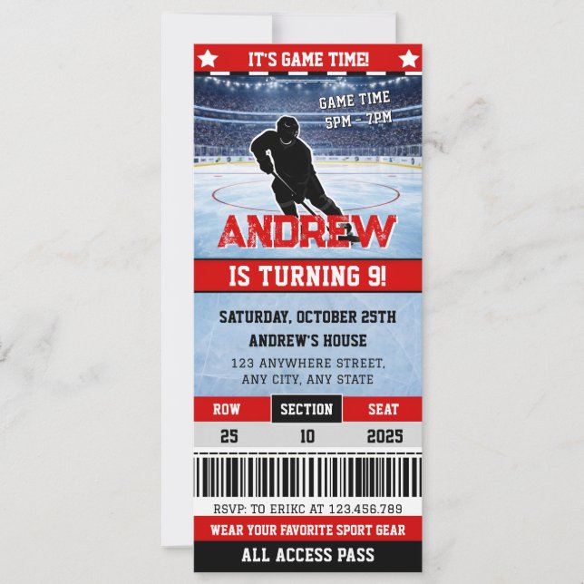 Invitación Cumpleaños con Entrada Digital Personalizada para  (Anverso)
