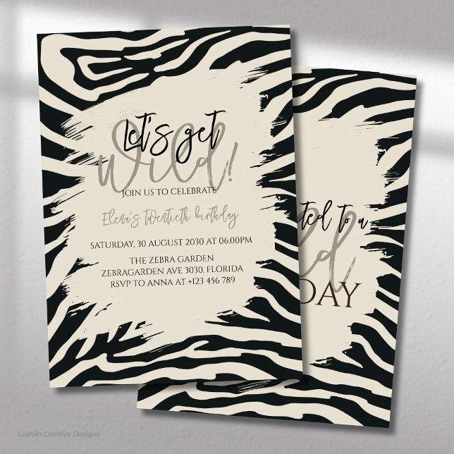 Invitación Cumpleaños con Estilo de Impresión de Cebra Fiesta (Subido por el creador)