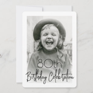 Invitación Cumpleaños con foto chic y tipografía elegante par
