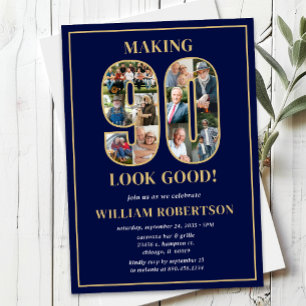 Invitación Cumpleaños con Foto 'Hacer que 90 se Vea Bien'
