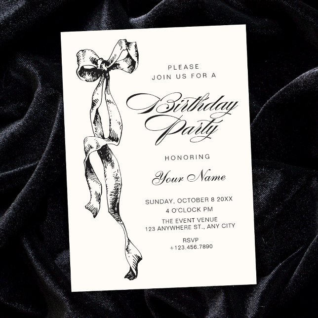 Invitación Cumpleaños con lazo (Subido por el creador)