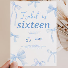 Invitación Cumpleaños con Lazo Azul