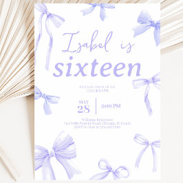 Invitación Cumpleaños con Lazo Morado