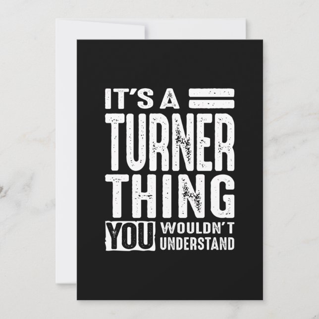 Invitación Cumpleaños con nombre personalizado de Turner (Anverso)