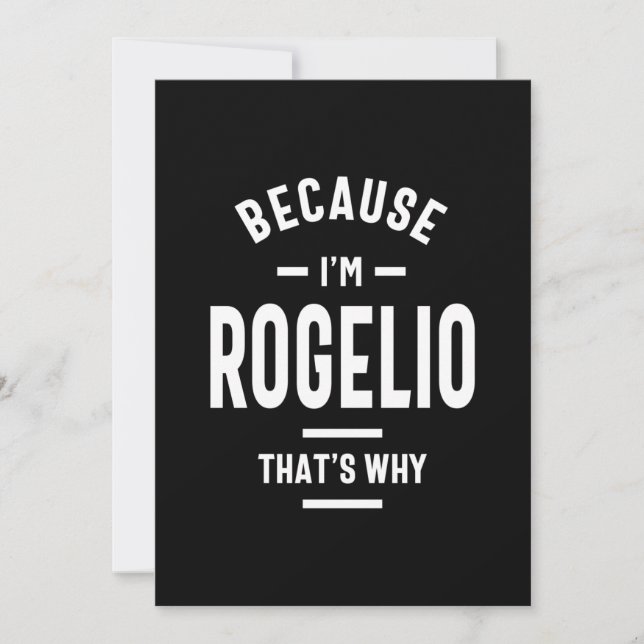 Invitación Cumpleaños con nombre personalizado Rogelio (Anverso)