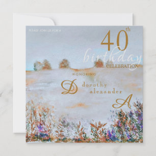 Invitación Cumpleaños con paisaje floral de Modern Meadow