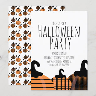 Invitación Cumpleaños con tema de calabaza de Halloween