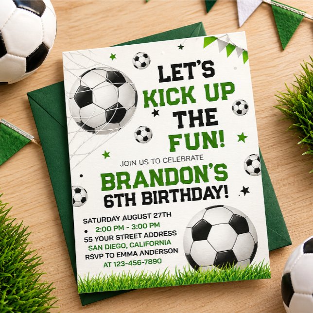 Invitación Cumpleaños con tema de fútbol (Subido por el creador)