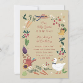 Invitación Cumpleaños con tema de granjero jardinero ganso to