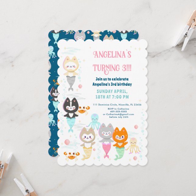 Invitación cumpleaños con temática náutica de invitación. (Anverso/Reverso In Situ)