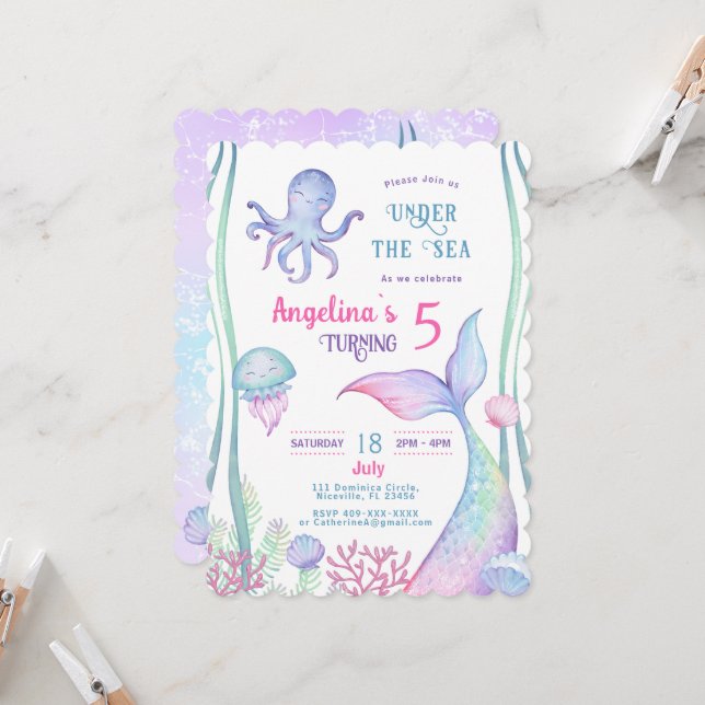 Invitación cumpleaños con temática náutica de invitación. (Anverso/Reverso In Situ)