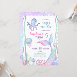 Invitación cumpleaños con temática náutica de invitación.