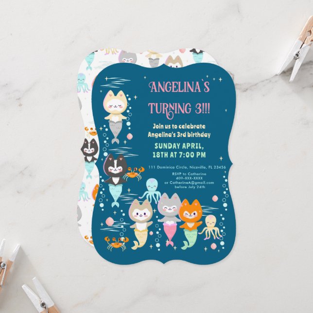 Invitación cumpleaños con temática náutica de invitación. (Anverso/Reverso In Situ)